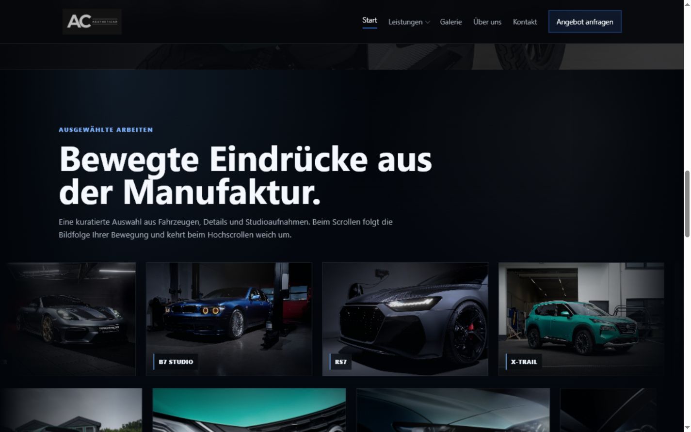 AesthetiCar Galerie mit hochwertigen Fahrzeugmotiven